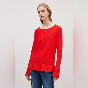 COS Fine Knit Sweater in Red - Size M